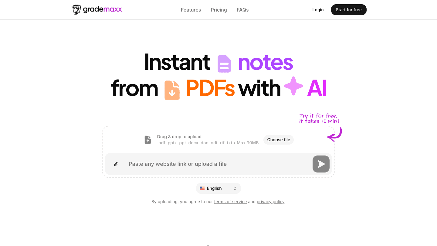 GradeMaxx landing page