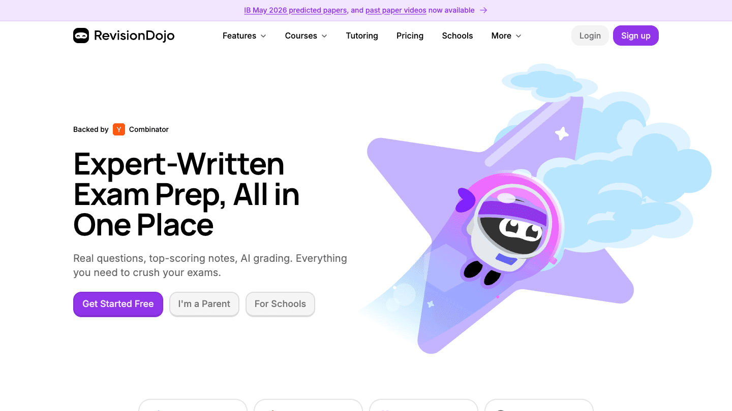 RevisionDojo landing page