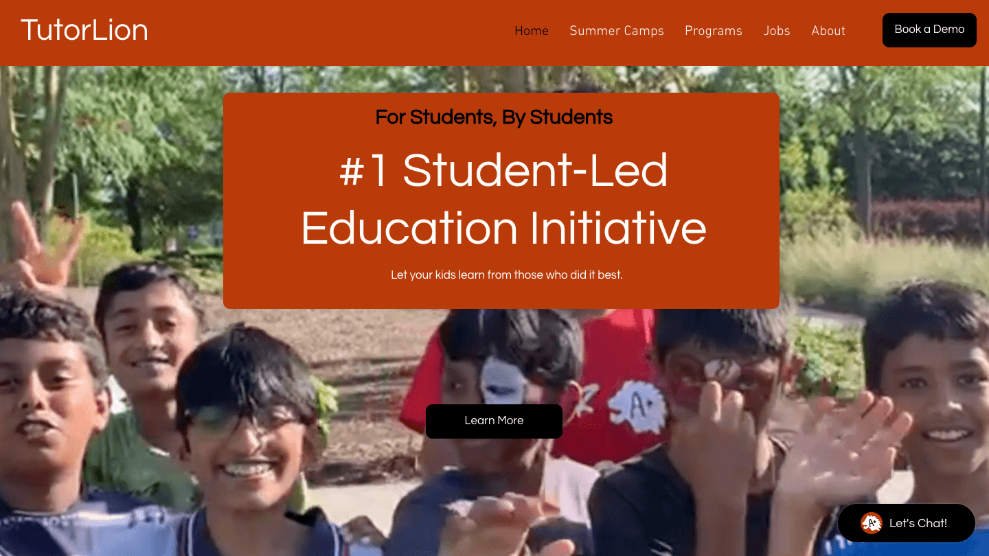 TutorLion landing page